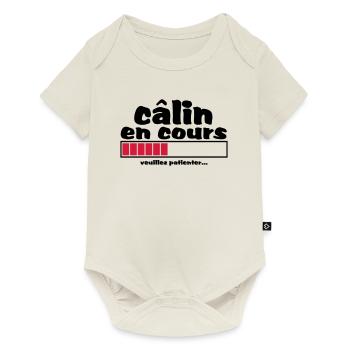 câlin en cours,amour,mariage,ev,formes,cœur - Body à manches courtes Premium Bébé - blanc cassé - Devant