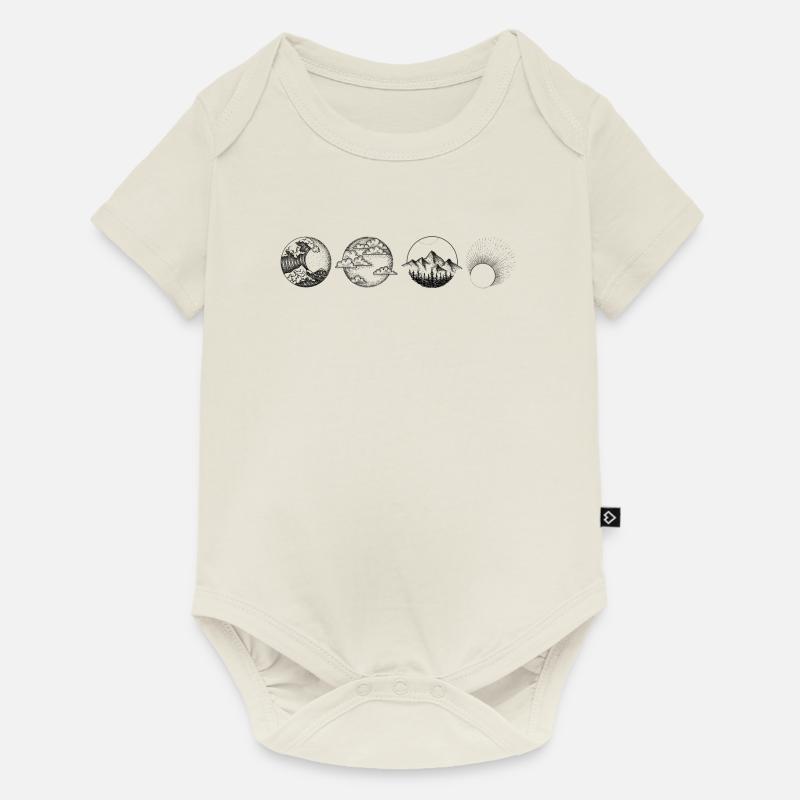 Elemente Zeichnung Design print elements - Baby Premium Kurzarmbody - Naturweiß
