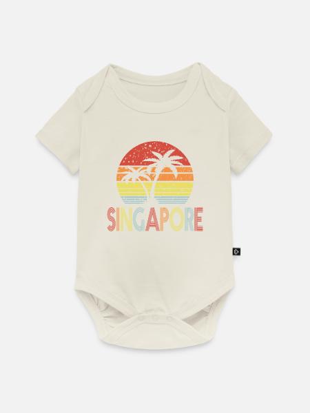 Singapore - Baby Premium Kurzarmbody - Naturweiß