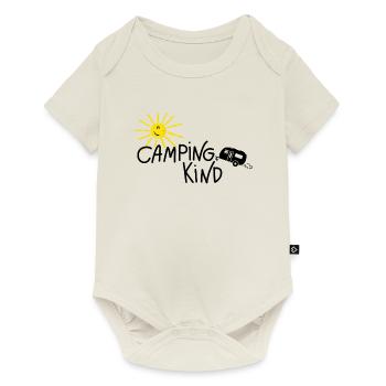 Camping Kind Wohnwagen - Baby Premium Kurzarmbody - Naturweiß - Vorne