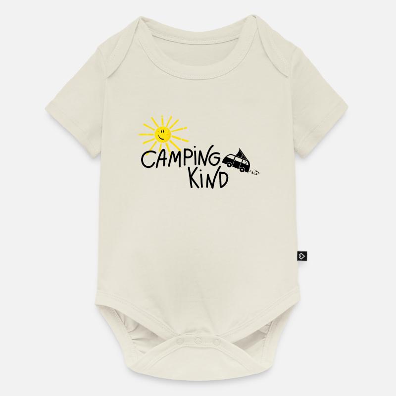 Camping Kind Van - Baby Premium Kurzarmbody - Naturweiß