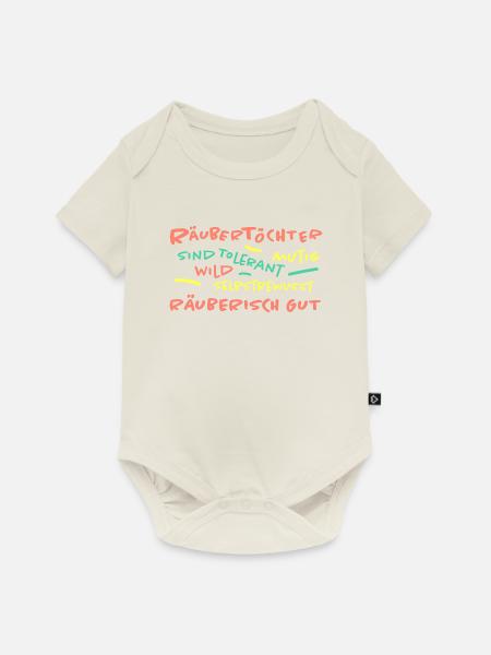 Räubertöchter Spruch (b) - Baby Premium Kurzarmbody - Naturweiß