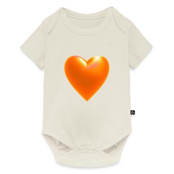 Heart orange gift idea - Baby Premium short-sleeve bodysuit - off white - Front