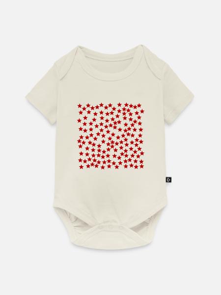 Sterne rot Geschenkidee - Baby Premium Kurzarmbody - Naturweiß