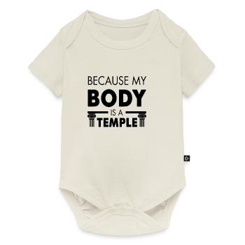 Parce que mon corps est un temple - Body à manches courtes Premium Bébé - blanc cassé - Devant