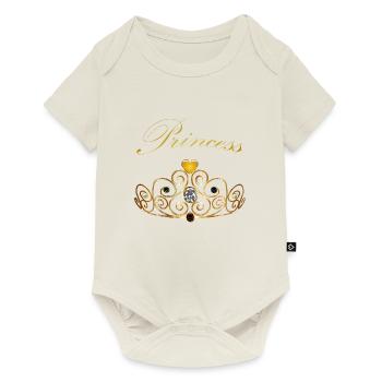 Perles princesse reine couronne doré diadème - Body à manches courtes Premium Bébé - blanc cassé - Devant