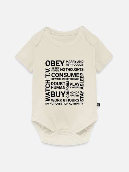 OBEY - Baby Premium Kurzarmbody - Naturweiß