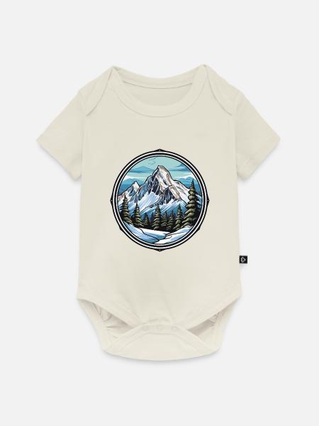 Berge Ski Piste - Baby Premium Kurzarmbody - Naturweiß