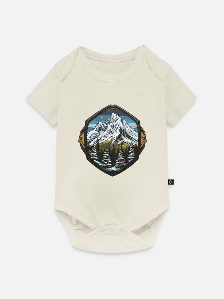 Alpen Eisberge Berg - Baby Premium Kurzarmbody - Naturweiß