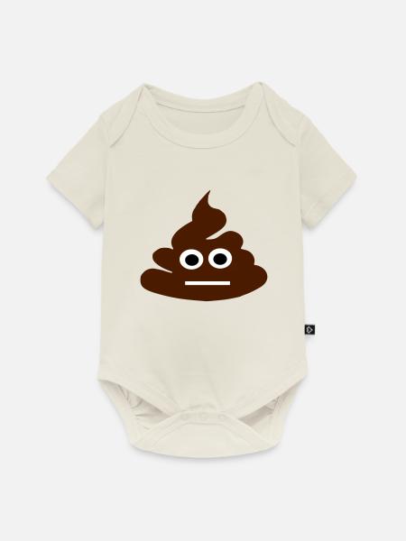 Poop - Baby Premium Kurzarmbody - Naturweiß