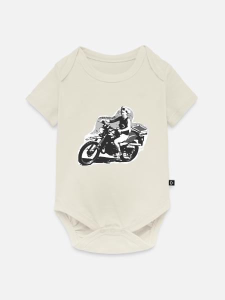 TOMZOFF Bikerin - Baby Premium Kurzarmbody - Naturweiß