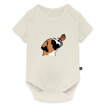 Boxer with butterfly - Baby Premium short-sleeve bodysuit - off white - Front