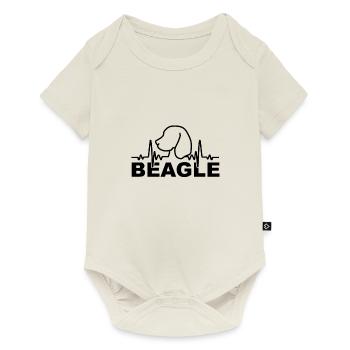 Heartbeat, Beagle, Dog, Gift Idea, Gift - Baby Premium short-sleeve bodysuit - off white - Front
