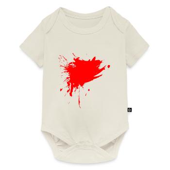 Peinture tache éclaboussée de saleté rouge - Body à manches courtes Premium Bébé - blanc cassé - Devant