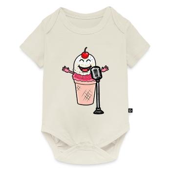 Une petite super star une crème glacée en chantant - Body à manches courtes Premium Bébé - blanc cassé - Devant