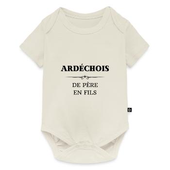 t shirt ardechois de père en fils cadeau ardeche - Body à manches courtes Premium Bébé - blanc cassé - Devant