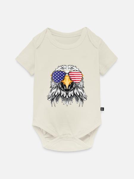 4. Juli USA - Baby Premium Kurzarmbody - Naturweiß