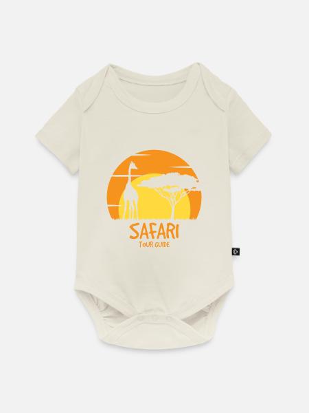 Safari Reiseführer - Baby Premium Kurzarmbody - Naturweiß