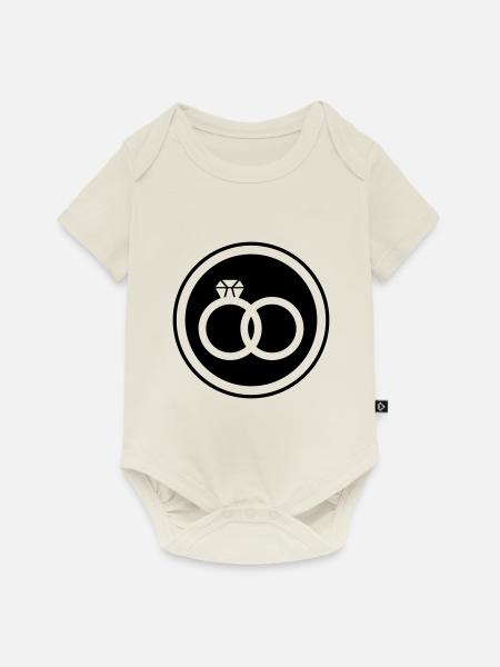Eheringe Ring Hochzeit - Baby Premium Kurzarmbody - Naturweiß