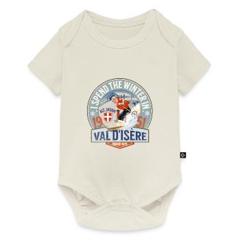 I spend the winter in Val d Isère - Baby Premium short-sleeve bodysuit - off white - Front