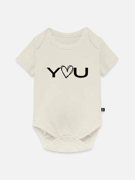 love you - Baby Premium Kurzarmbody - Naturweiß