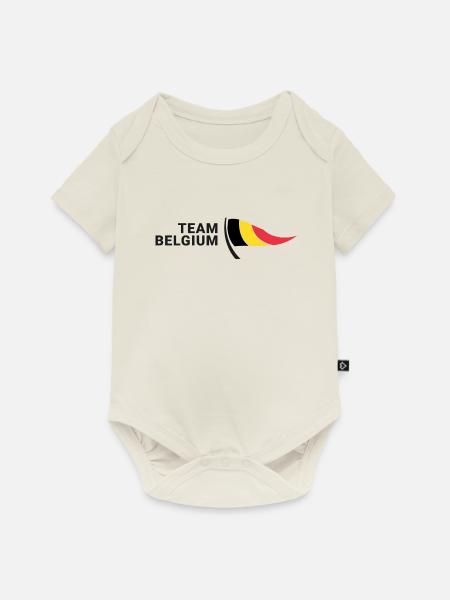Team Belgium - Baby Premium Kurzarmbody - Naturweiß