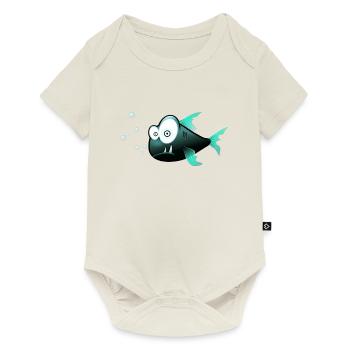 T-shirt de poisson drôle - Body à manches courtes Premium Bébé - blanc cassé - Devant