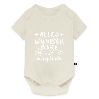 Wunder Glücksbringer Erfolg Spruch Affirmation - Baby Premium Kurzarmbody - Naturweiß - Vorne