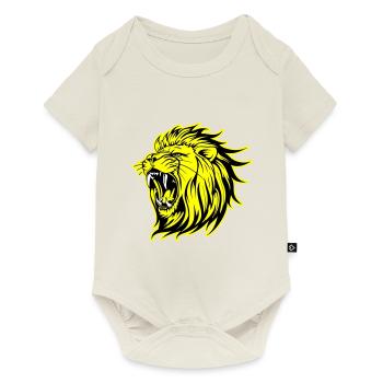 Lion Tête Sauvage Lion - Body à manches courtes Premium Bébé - blanc cassé - Devant
