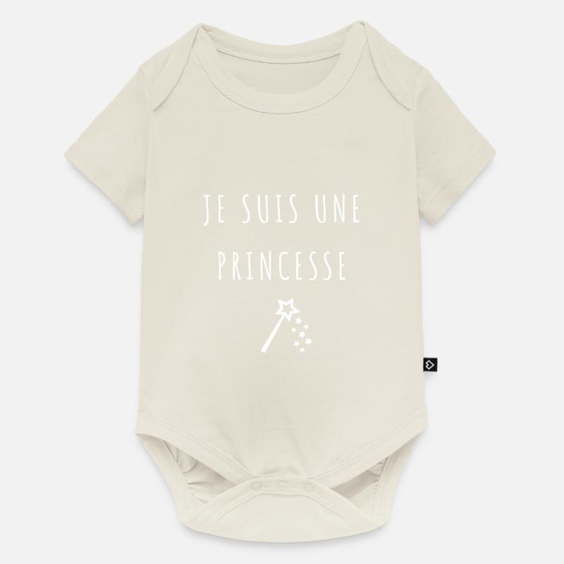 Je suis une princesse - Body à manches courtes Premium Bébé - blanc cassé