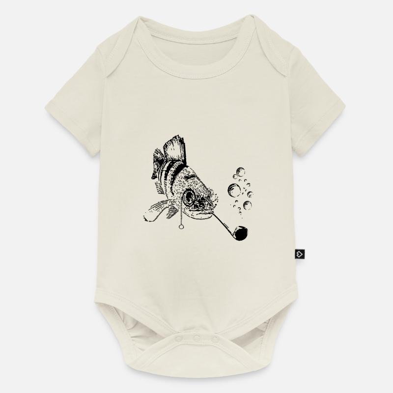 Perche - Body à manches courtes Premium Bébé - blanc cassé