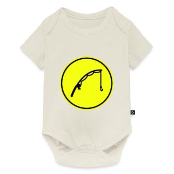 Icône de pêche à la canne à pêche - Body à manches courtes Premium Bébé - blanc cassé - Devant