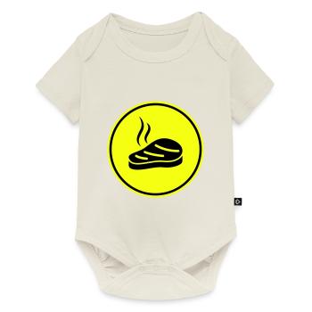 Icône de steak Silhouette - Body à manches courtes Premium Bébé - blanc cassé - Devant