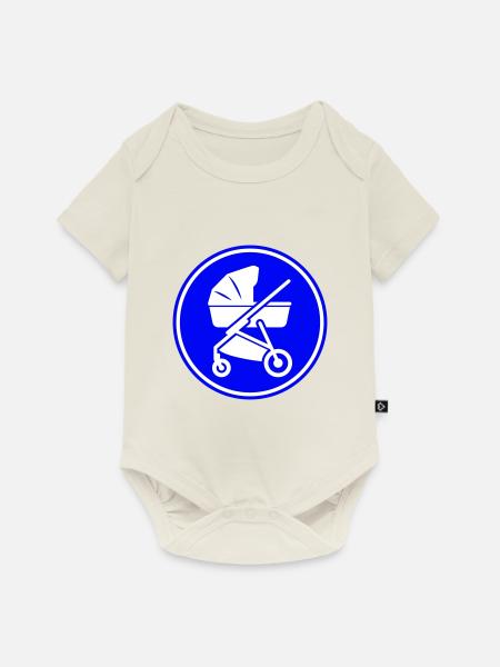 Kinderwagen baby - Baby Premium Kurzarmbody - Naturweiß