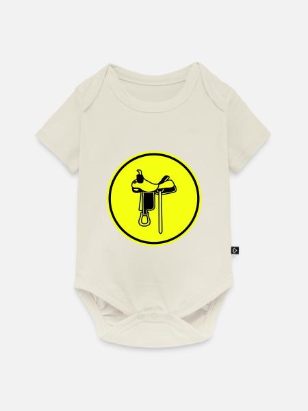 Sattel Symbol - Baby Premium Kurzarmbody - Naturweiß
