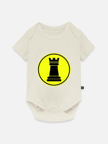 Schachfigur Turm - Baby Premium Kurzarmbody - Naturweiß