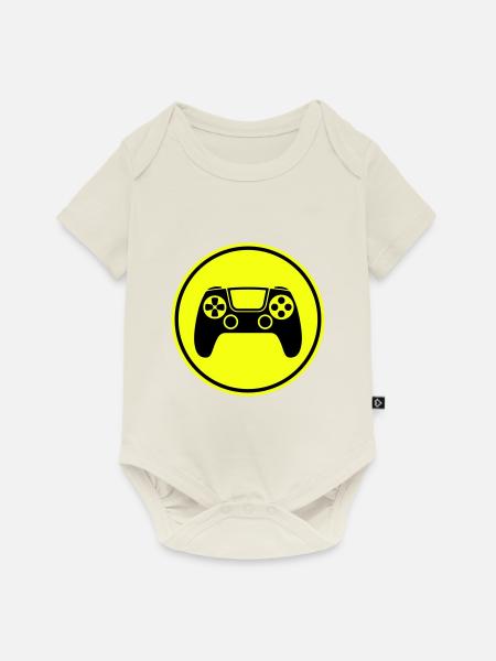 Gamepad Symbol Controller - Baby Premium Kurzarmbody - Naturweiß