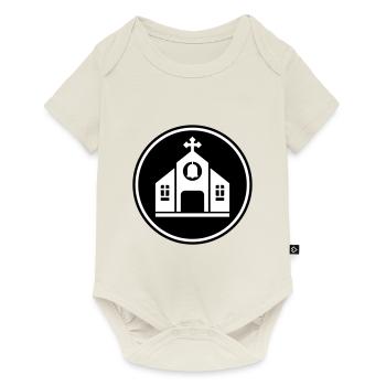 Symbole de l’église Kirche - Body à manches courtes Premium Bébé - blanc cassé - Devant