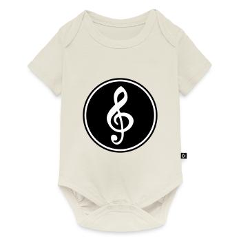 Musiknoten Musiker - Baby Premium Kurzarmbody - Naturweiß - Vorne