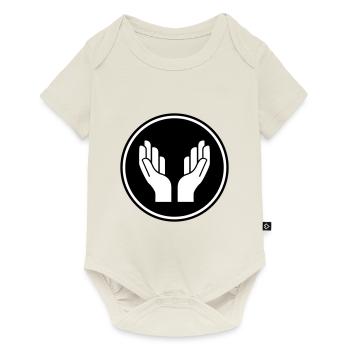 hands icon symbol - Baby Premium short-sleeve bodysuit - off white - Front