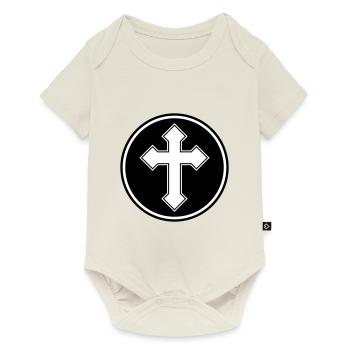Symbole de la croix - Body à manches courtes Premium Bébé - blanc cassé - Devant