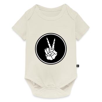 Squelette de la paix de la main - Body à manches courtes Premium Bébé - blanc cassé - Devant