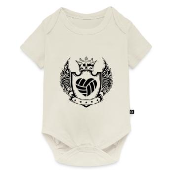 Armoiries du cœur de volleyball - Body à manches courtes Premium Bébé - blanc cassé - Devant
