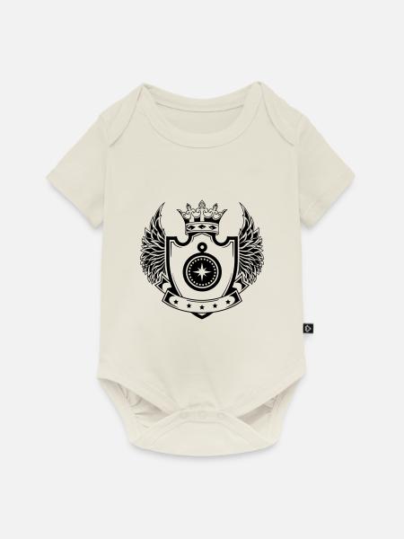 Kompass schild - Baby Premium Kurzarmbody - Naturweiß