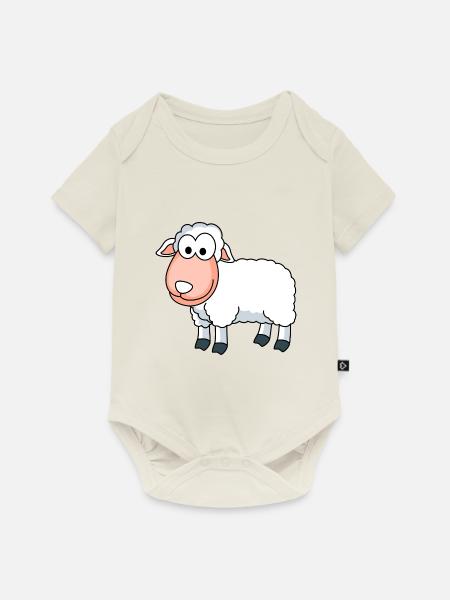 Schaf Comic Tier - Baby Premium Kurzarmbody - Naturweiß