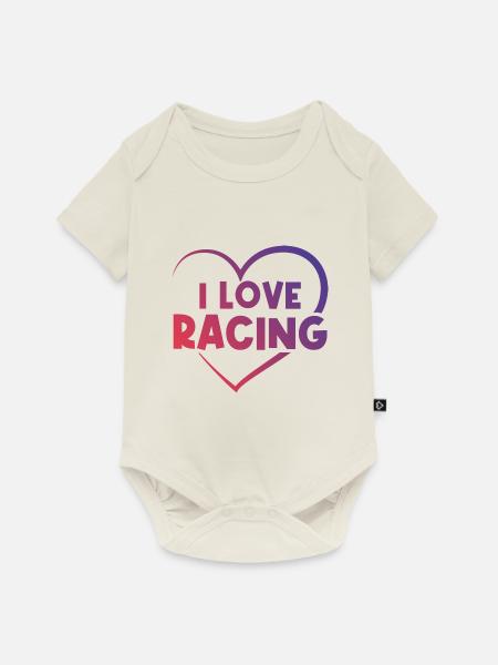 Ich liebe Rennen - Baby Premium Kurzarmbody - Naturweiß
