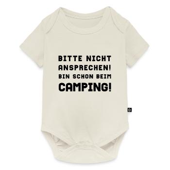 bitte nicht ansprechen camping - Baby Premium Kurzarmbody - Naturweiß - Vorne