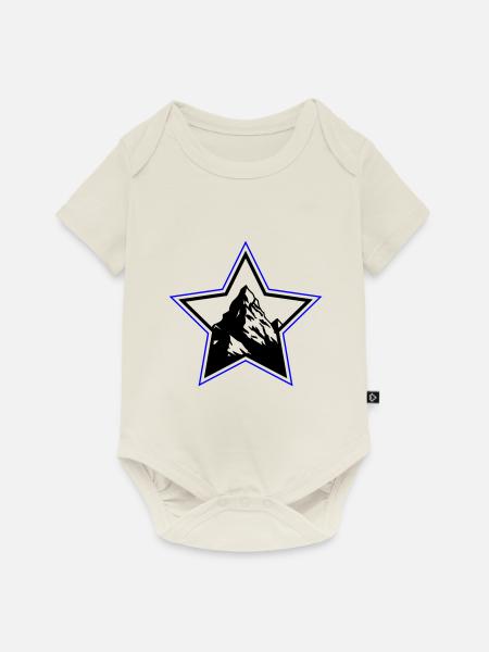 Berge Symbol Stern - Baby Premium Kurzarmbody - Naturweiß