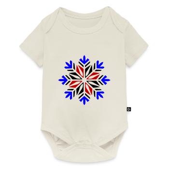 Flocon De Neige, Hiver, Neige - Body à manches courtes Premium Bébé - blanc cassé - Devant