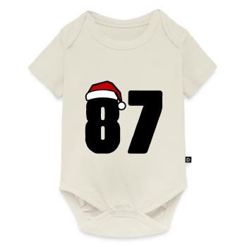 87 Zahl Weihnachten - Baby Premium Kurzarmbody - Naturweiß - Vorne